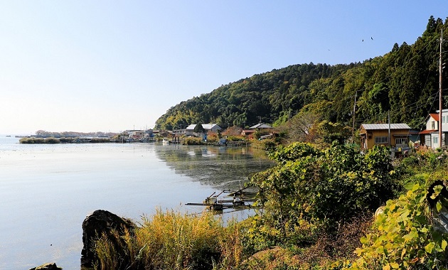 沖島町湖岸